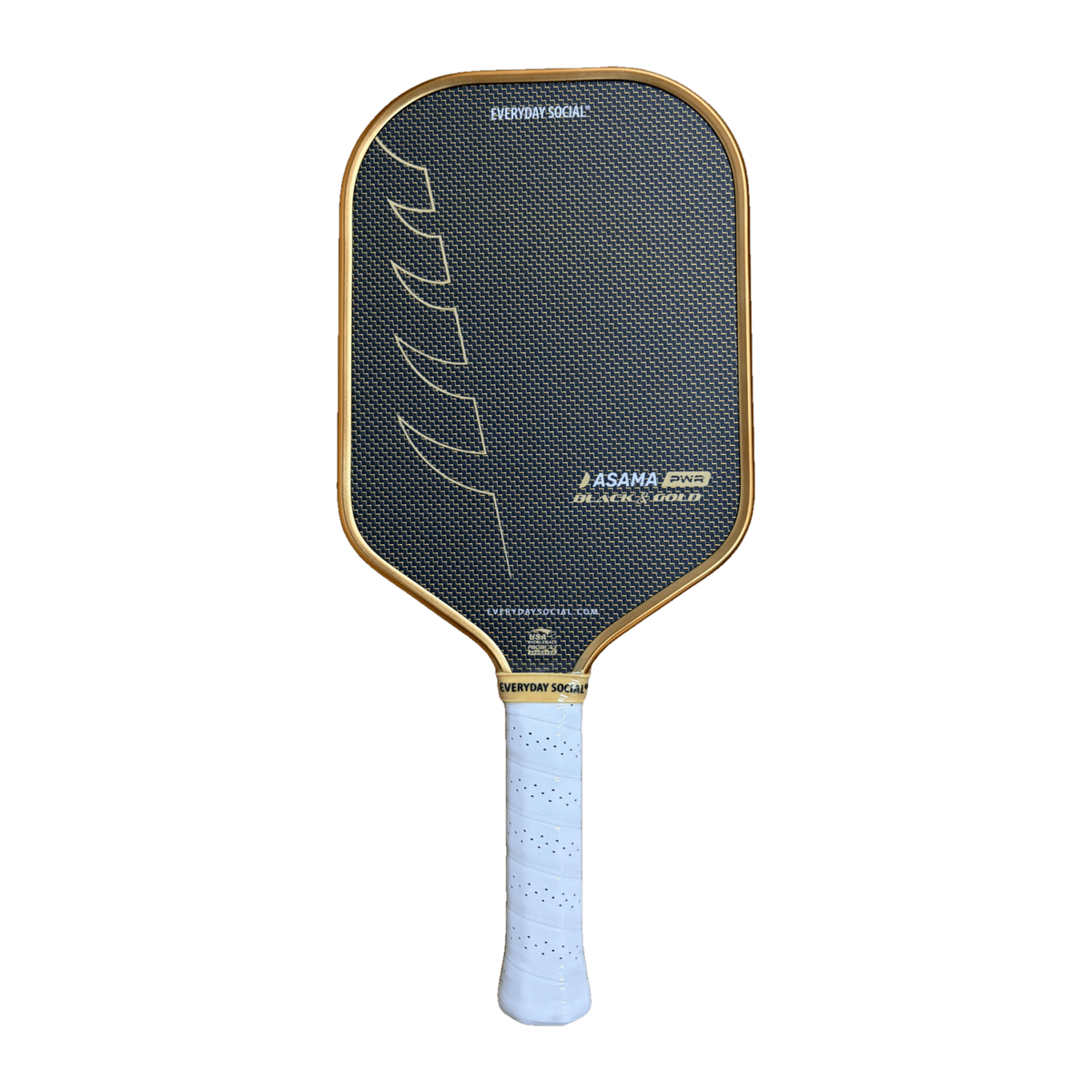 Asama Black & Gold PWR Gold pickleball paddle front view