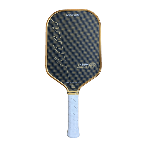 Asama Black & Gold PWR Gold pickleball paddle front view