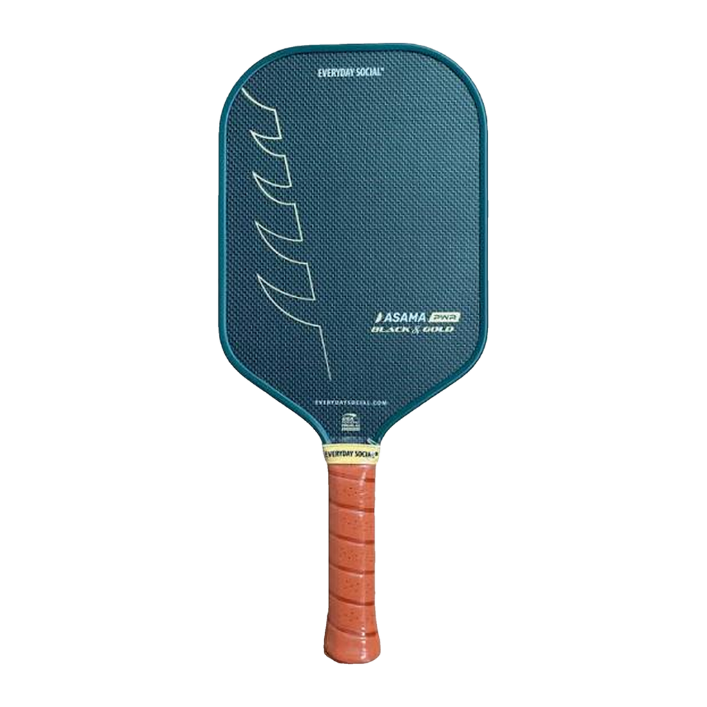 Asama Black & Gold PWR Green pickleball paddle front view